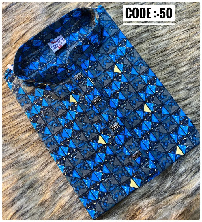 Digital Print Nimki Check Cotton Panjabi